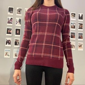 Red sweater with pink stripes